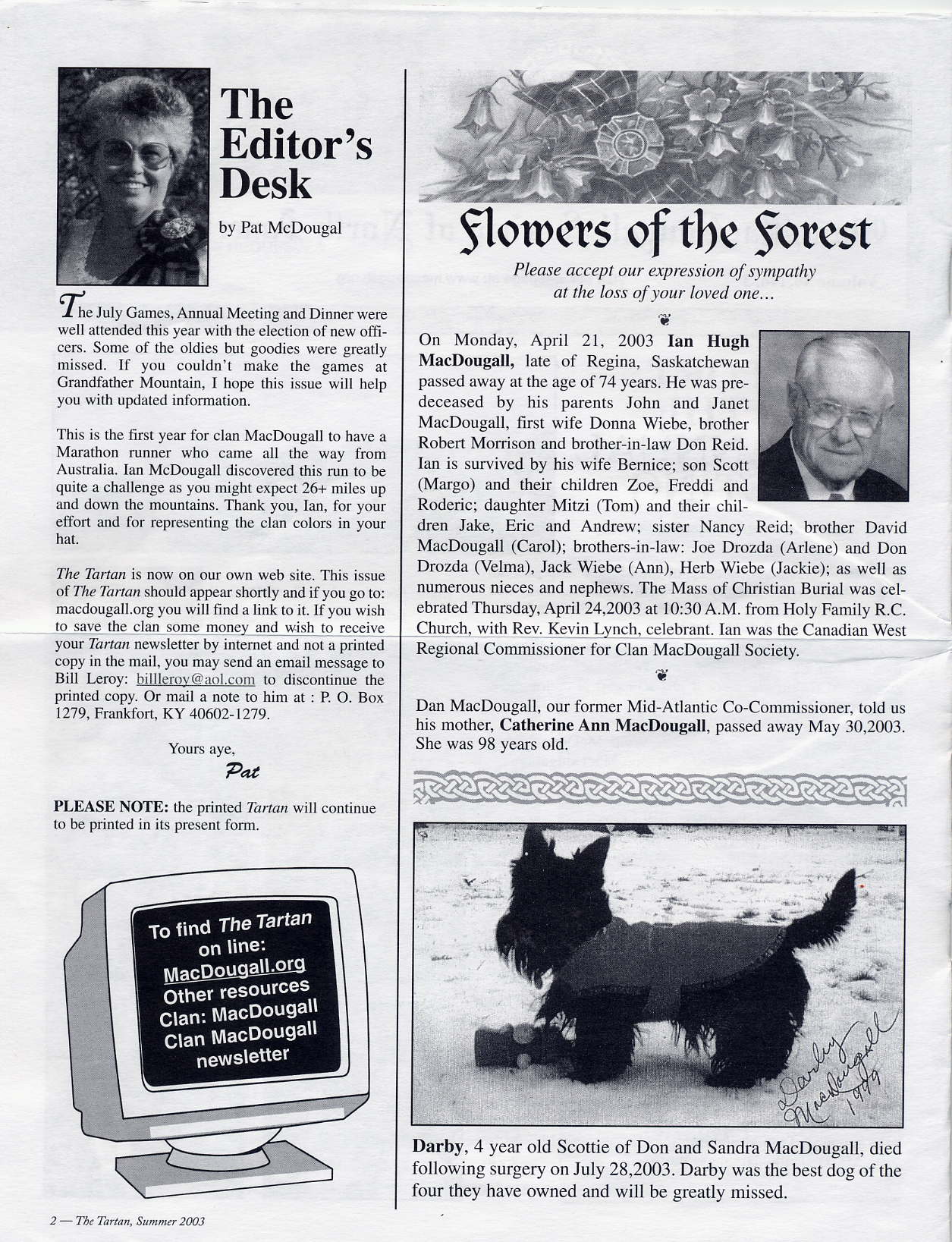 Clan MacDougall Newsletter Summer 2003